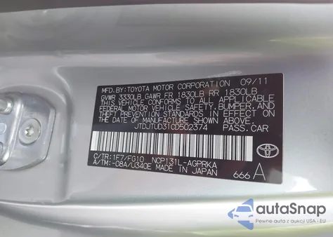 2012 Toyota Yaris Le из США, поврежденный, VIN JTDJTUD31CD502374